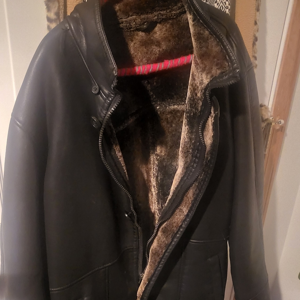 Leather Jacket, fur on inside